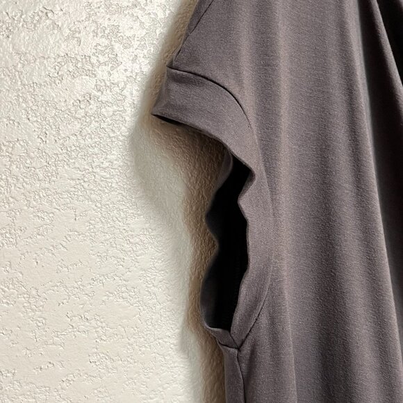NWT Eileen Fisher Draped Front K/L Dress Grey Short Sleeve Size S - Picture 7 of 15
